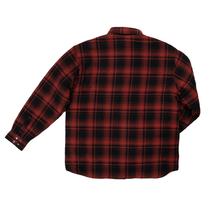 Tough Duck Quilted Flannel Shirt - WS05 - Red Plaid - back
