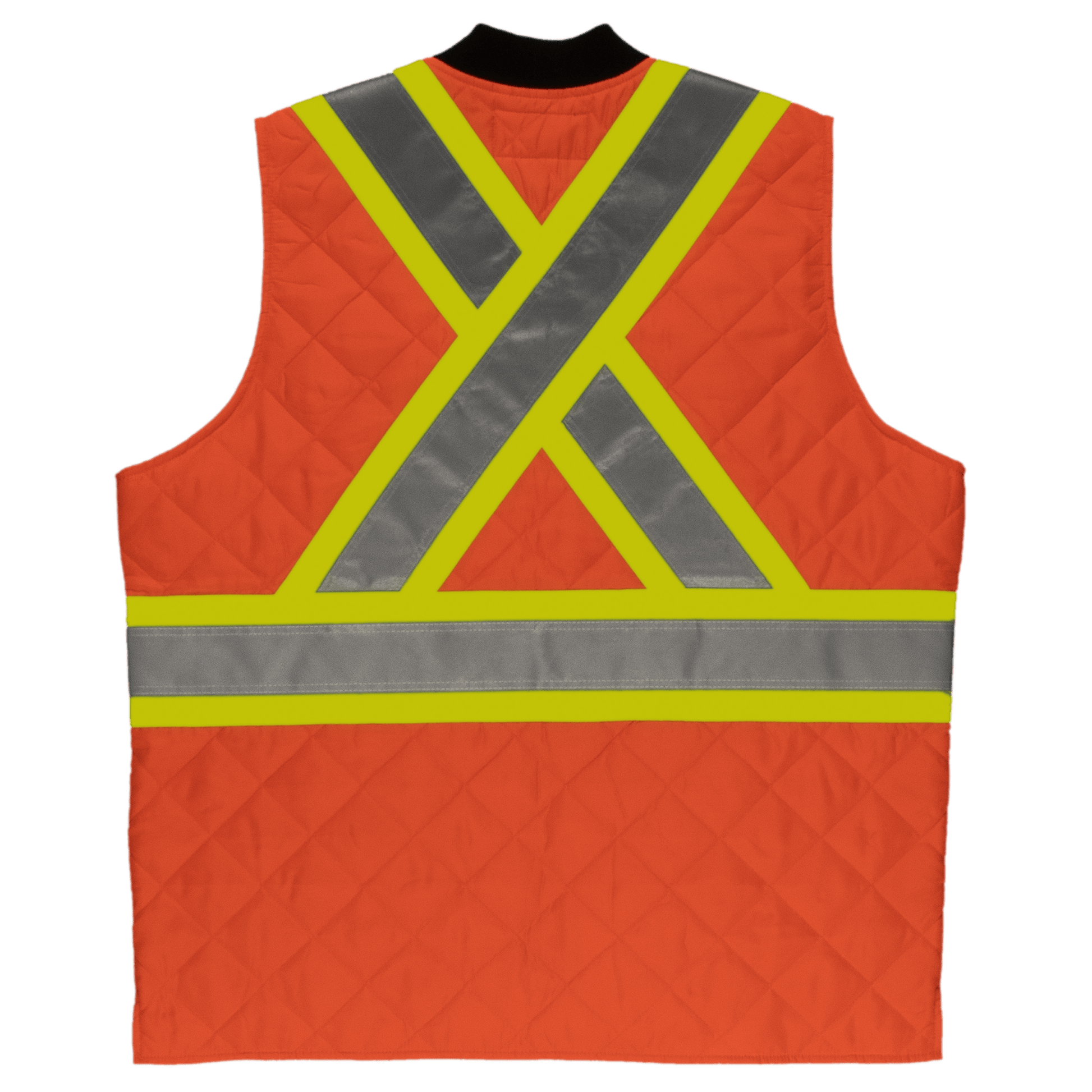 Tough Duck Quilted Safety Vest - SV05 - Fluorescent Orange - back