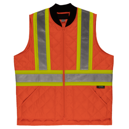 Tough Duck Quilted Safety Vest - SV05 - Fluorescent Orange