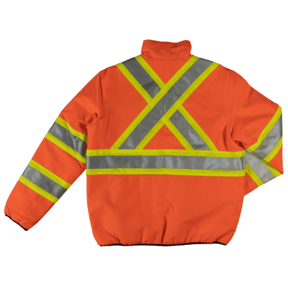 Tough Duck Reversible Safety Jacket - SJ27 - Fluorescent Orange - back