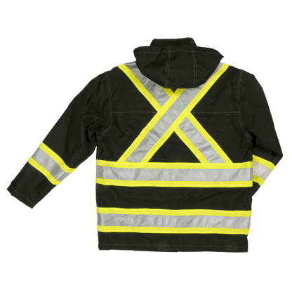 Tough Duck Safety Rain Jacket - S372 - Black - back