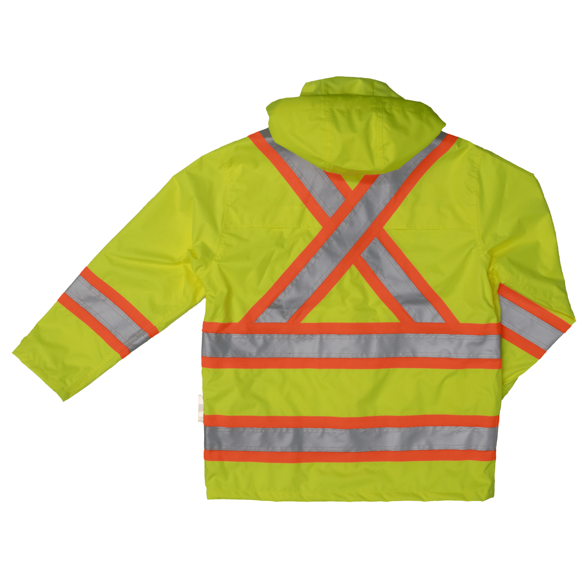 Tough Duck Safety Rain Jacket - S372 - Fluorescent Green - back