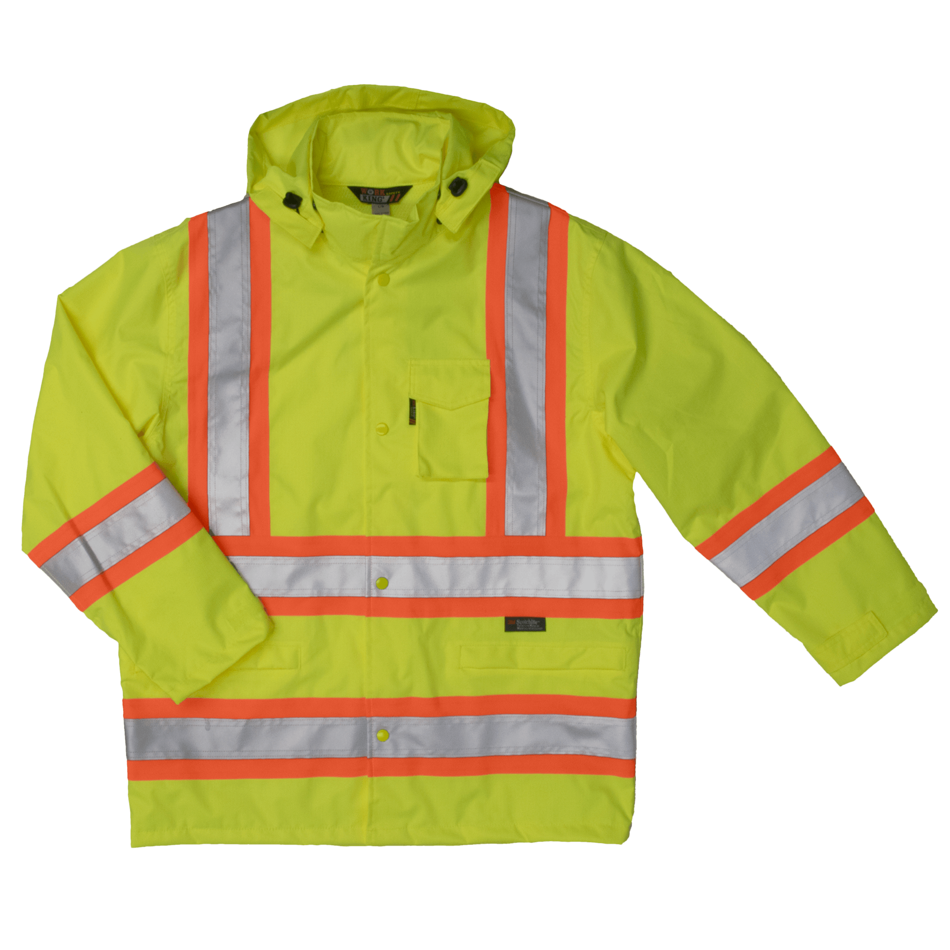 Tough Duck Safety Rain Jacket - S372 - Fluorescent Green