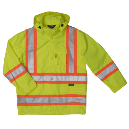 Tough Duck Safety Rain Jacket - S372 - Fluorescent Green