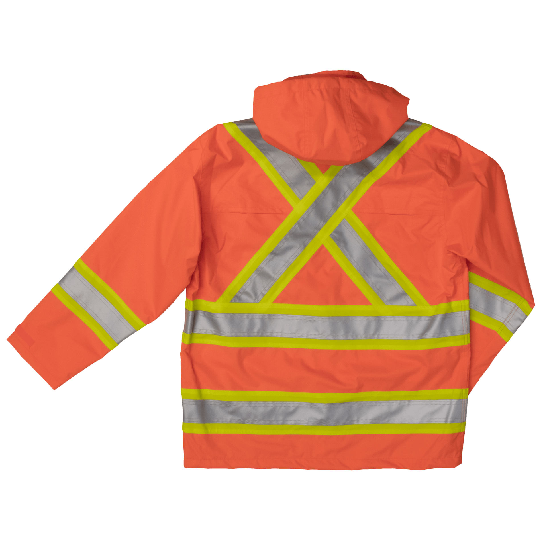 Tough Duck Safety Rain Jacket - S372 - Fluorescent Orange - back