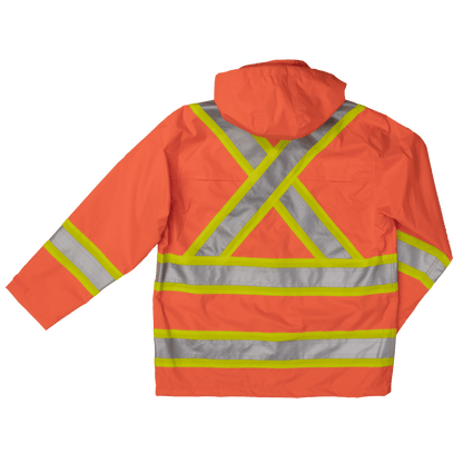 Tough Duck Safety Rain Jacket - S372 - Fluorescent Orange - back