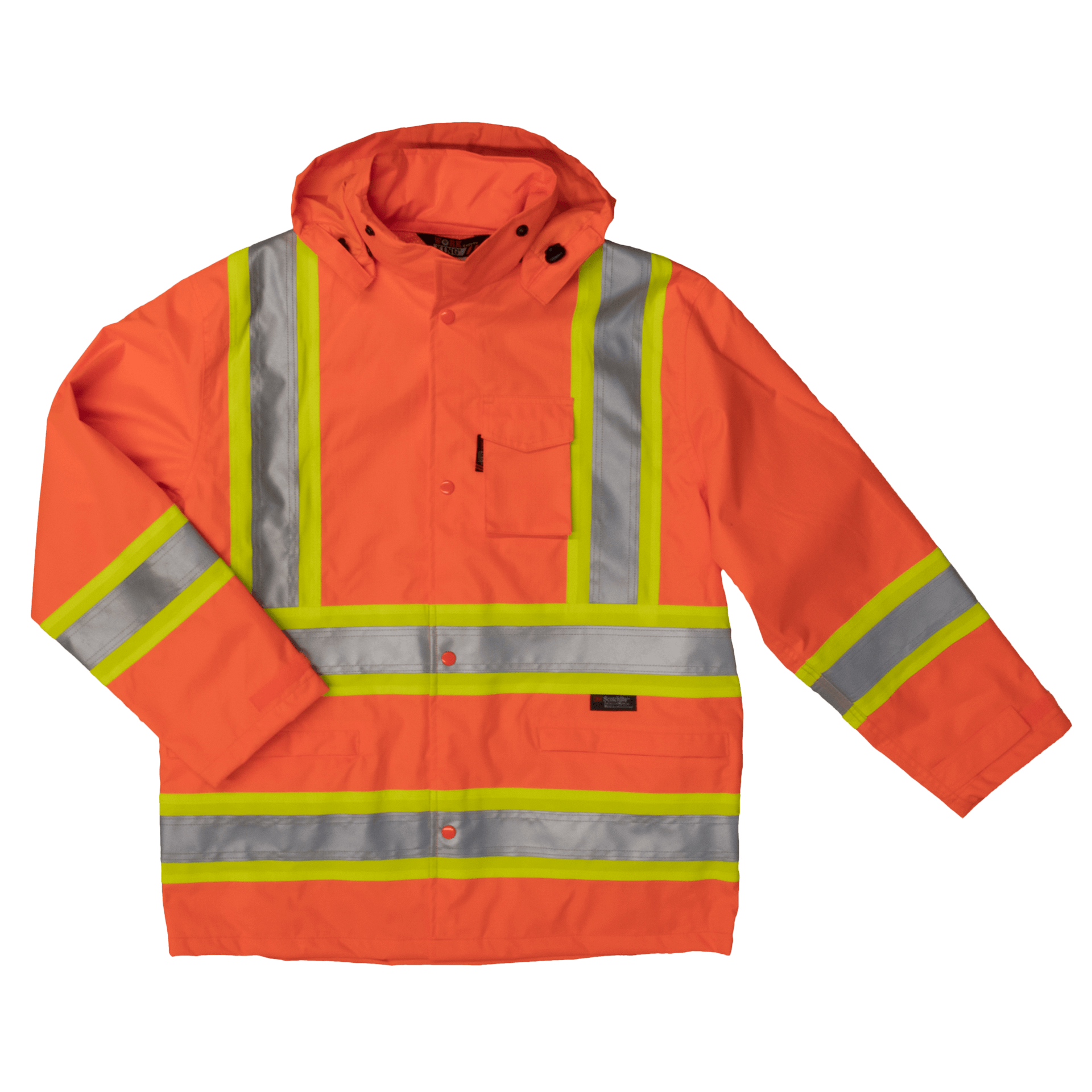 Tough Duck Safety Rain Jacket - S372 - Fluorescent Orange