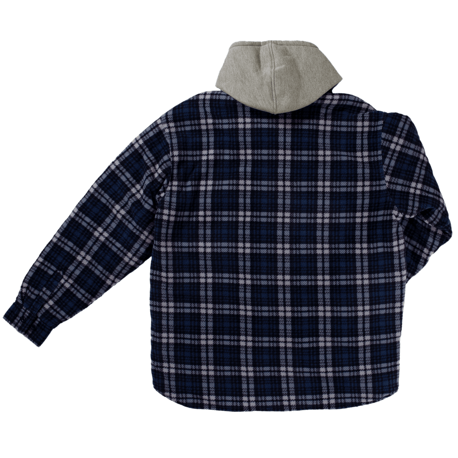 Tough Duck Sherpa Lined Fleece Shirt - WS02 - Blue Grey Plaid - back