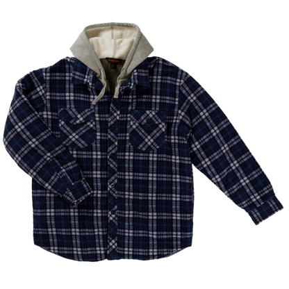 Tough Duck Sherpa Lined Fleece Shirt - WS02 - Blue Grey Plaid