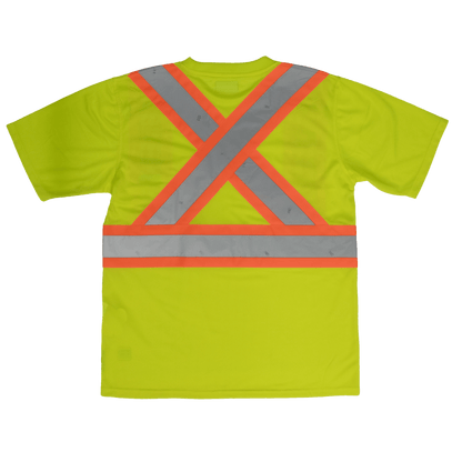Tough Duck Short Sleeve Safety T-Shirt - S392 - Fluorescent Green - back