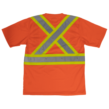 Tough Duck Short Sleeve Safety T-Shirt - S392 - Fluorescent Orange - back