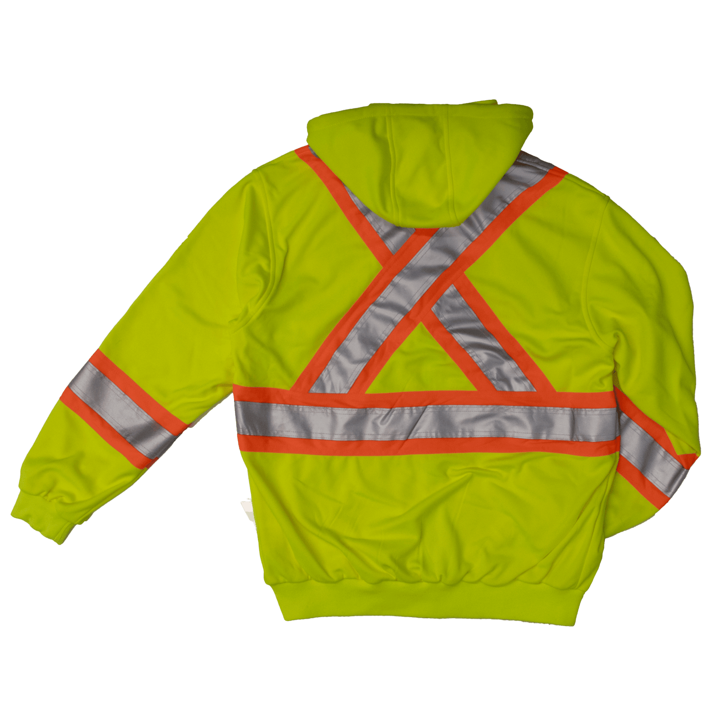 Tough Duck Unlined Safety Hoodie - S494 - Fluorescent Green - back
