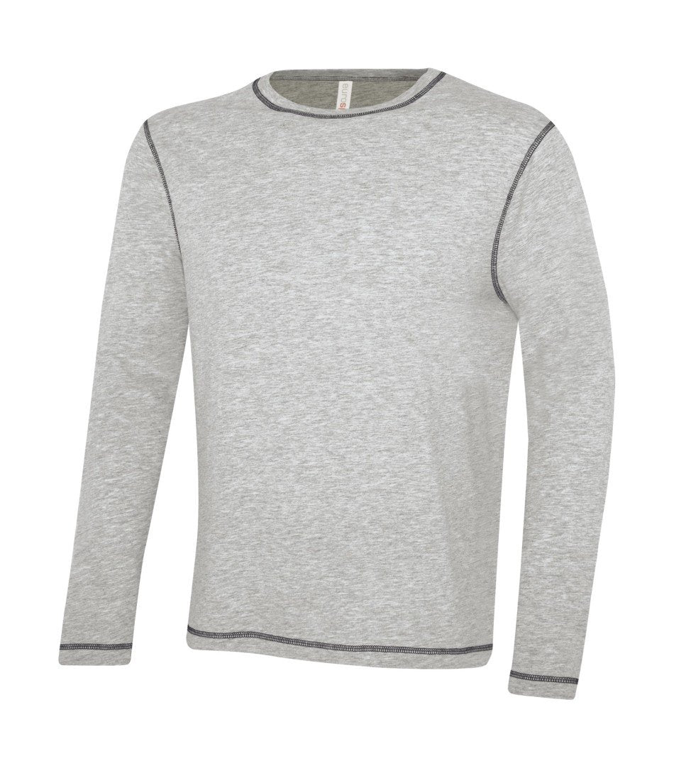Premium Long Sleeve: Contrast Stitch - ATC0821 - Athletic Grey/Black