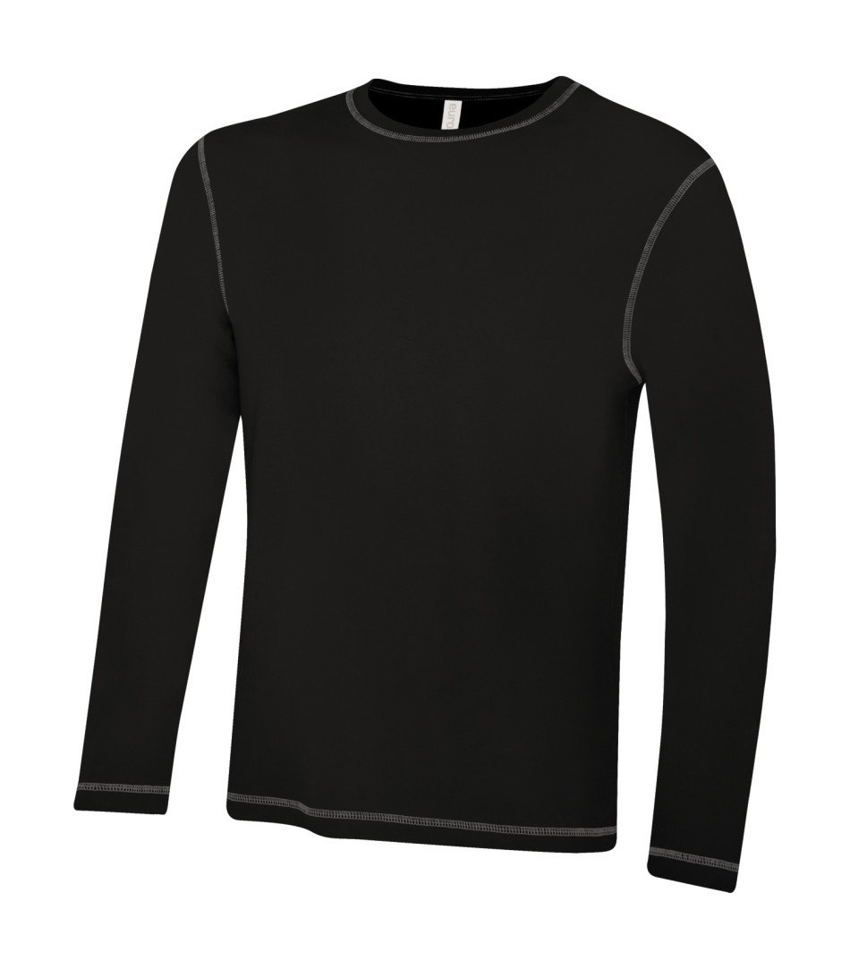 Premium Long Sleeve: Contrast Stitch - ATC0821 - Black/Coal Grey