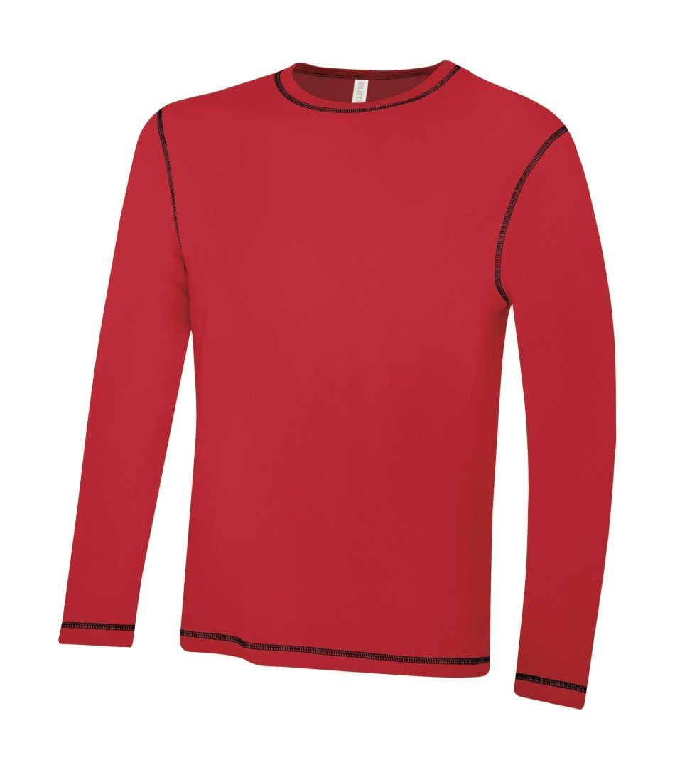Premium Long Sleeve: Contrast Stitch - ATC0821 - True Red/Black