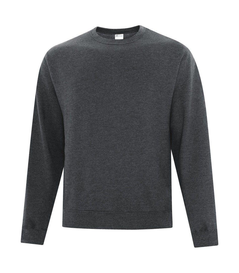 Basic Fleece Sweater: Crew Neck - ATCF2400 - Dark Heather Grey