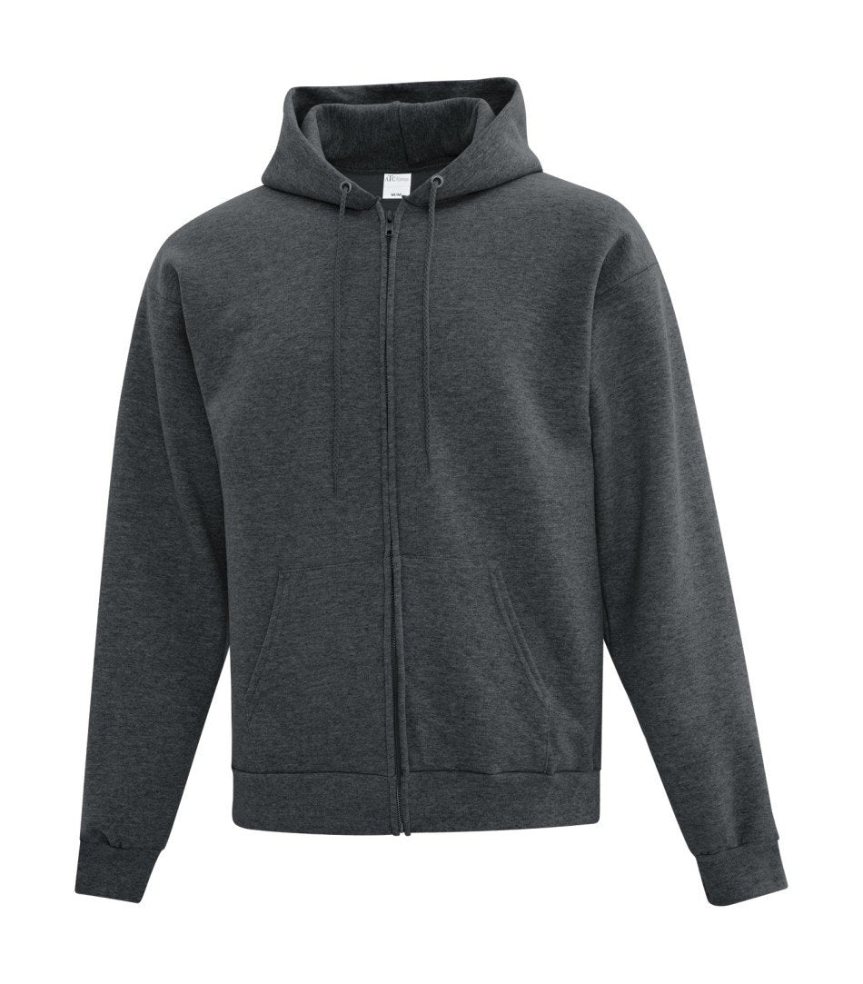 Basic Fleece Sweater: Full Zip - ATCF2600 - Dark Heather Grey