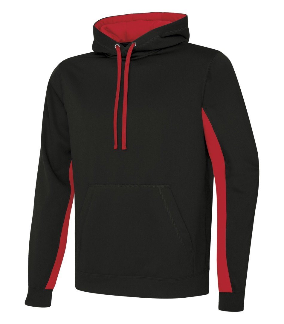 Performance Fleece Sweater: Premium Colour Variations Two Tone - F2011 - Black/True Red