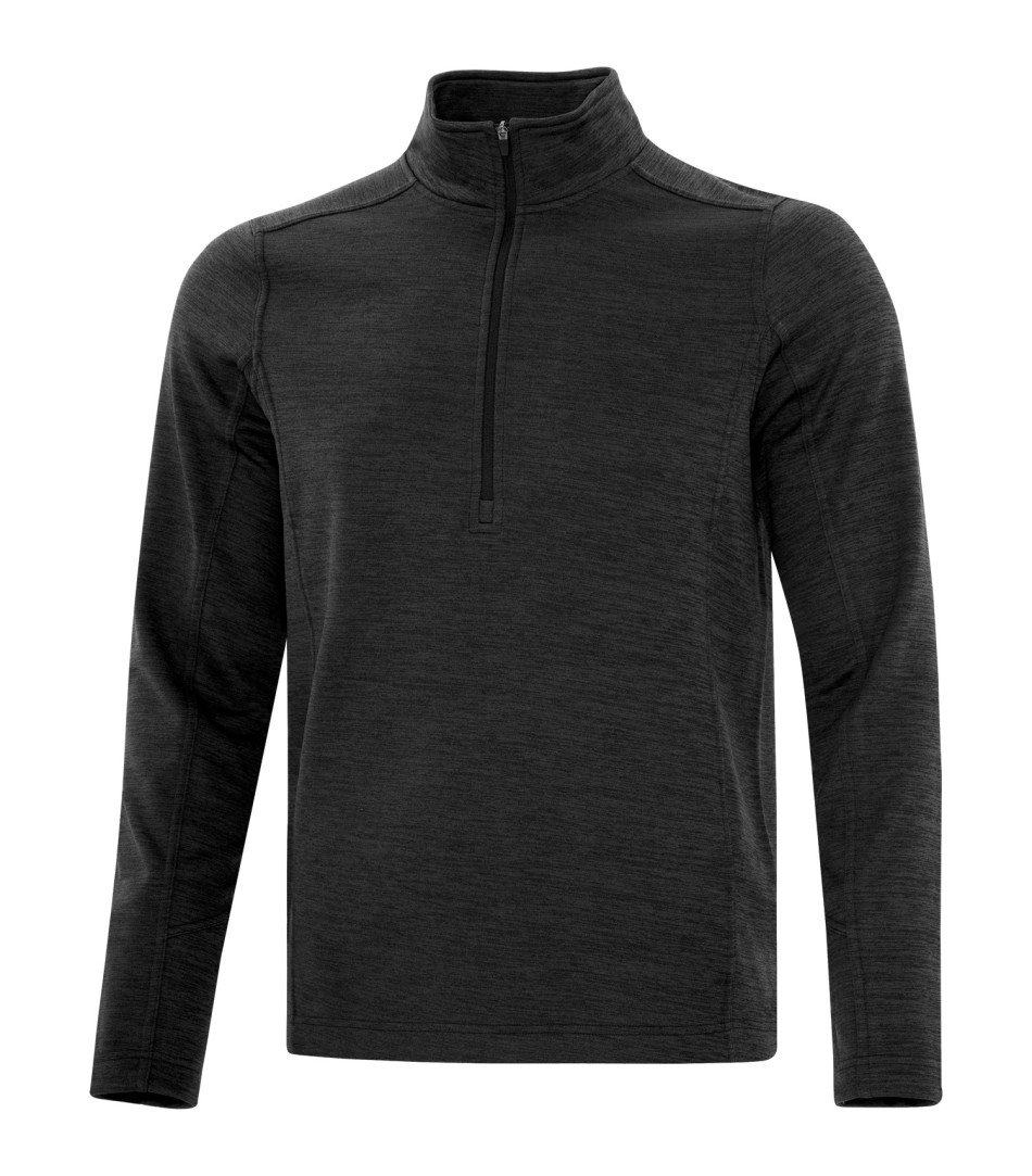 Performance Fleece Sweater: Premium Colour Variations Half Zip Heather - F2022 - Black