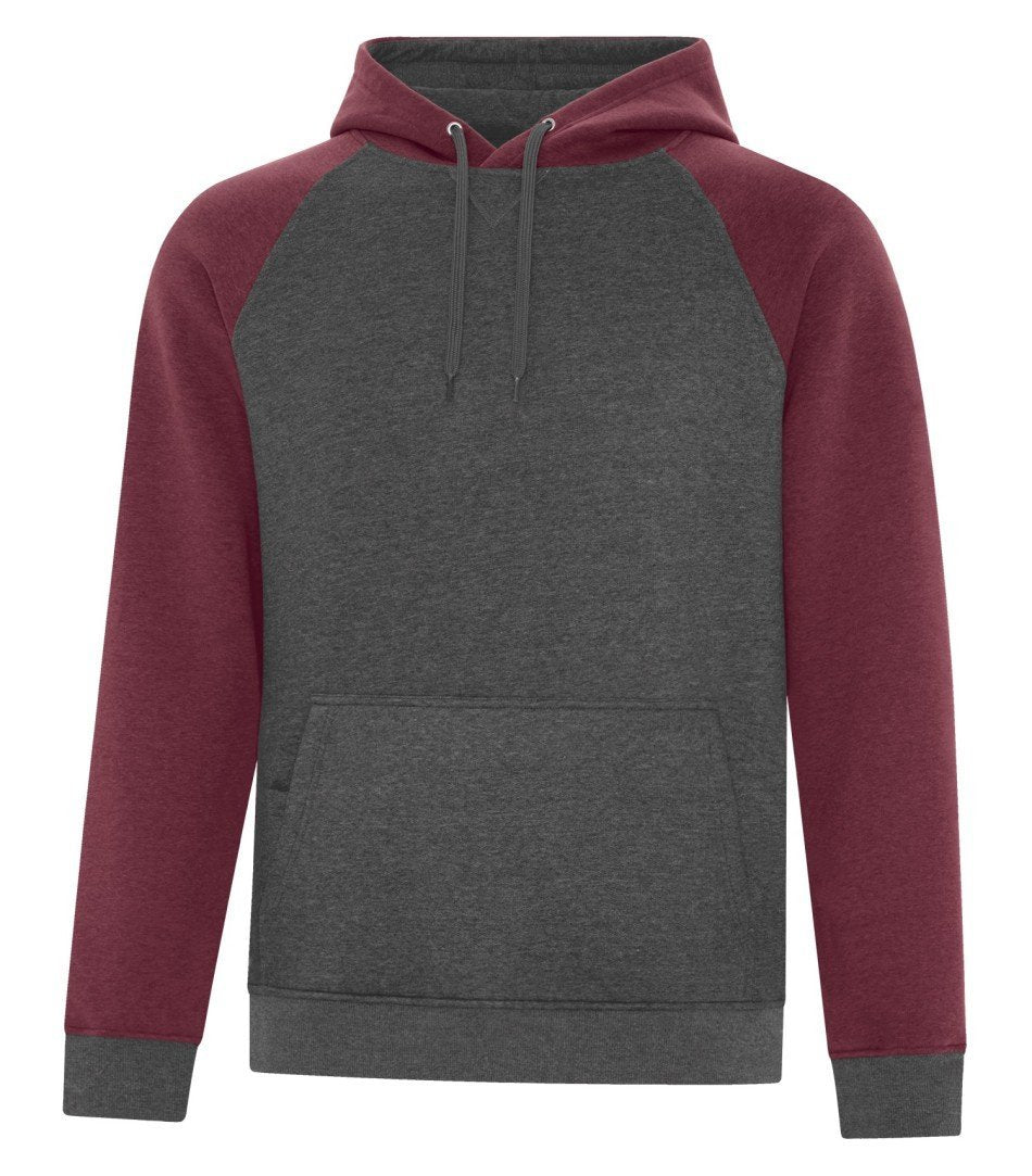 Premium Fleece Sweater: Two Tone - F2044 - Charcoal/Cardinal
