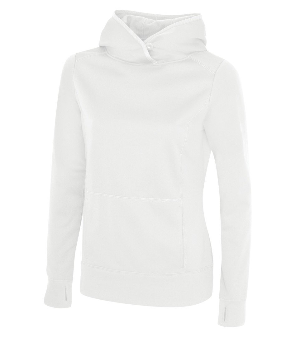 Performance Fleece Sweater:  Women's Cut Basic Solid Colours - L2005 - White
