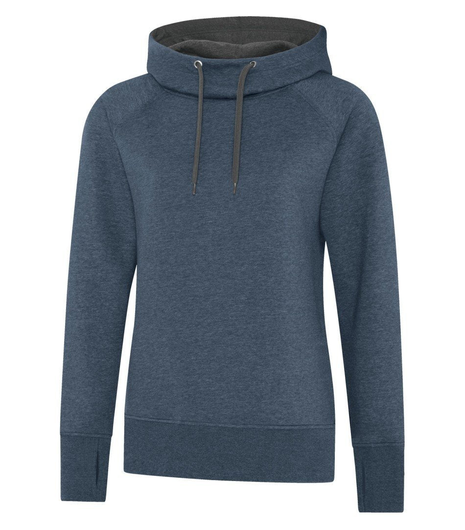 Premium Fleece Sweater: Women's Cut Black Drawstring - L2045 - Navy