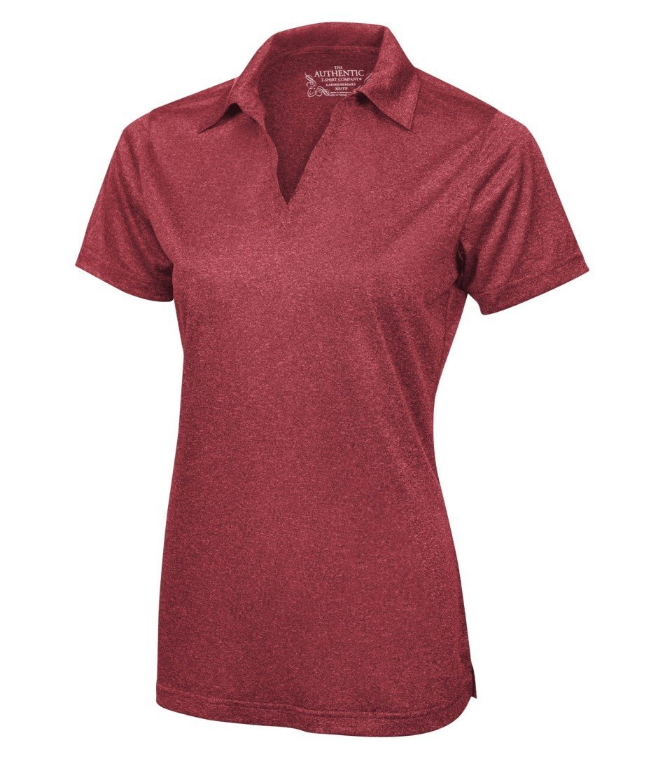 Basic Polo Shirt: Women's Cut Heather Pattern - L3518 - Cardinal Heather