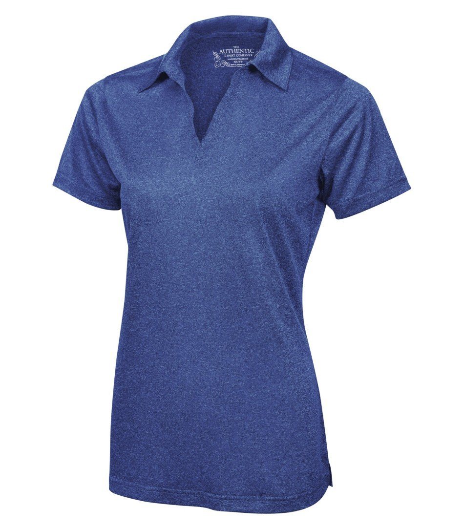 Basic Polo Shirt: Women's Cut Heather Pattern - L3518 - Cobalt Heather