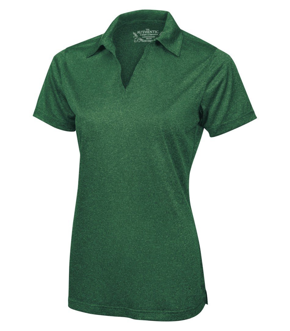 Basic Polo Shirt: Women's Cut Heather Pattern - L3518 - Forest Green Heather
