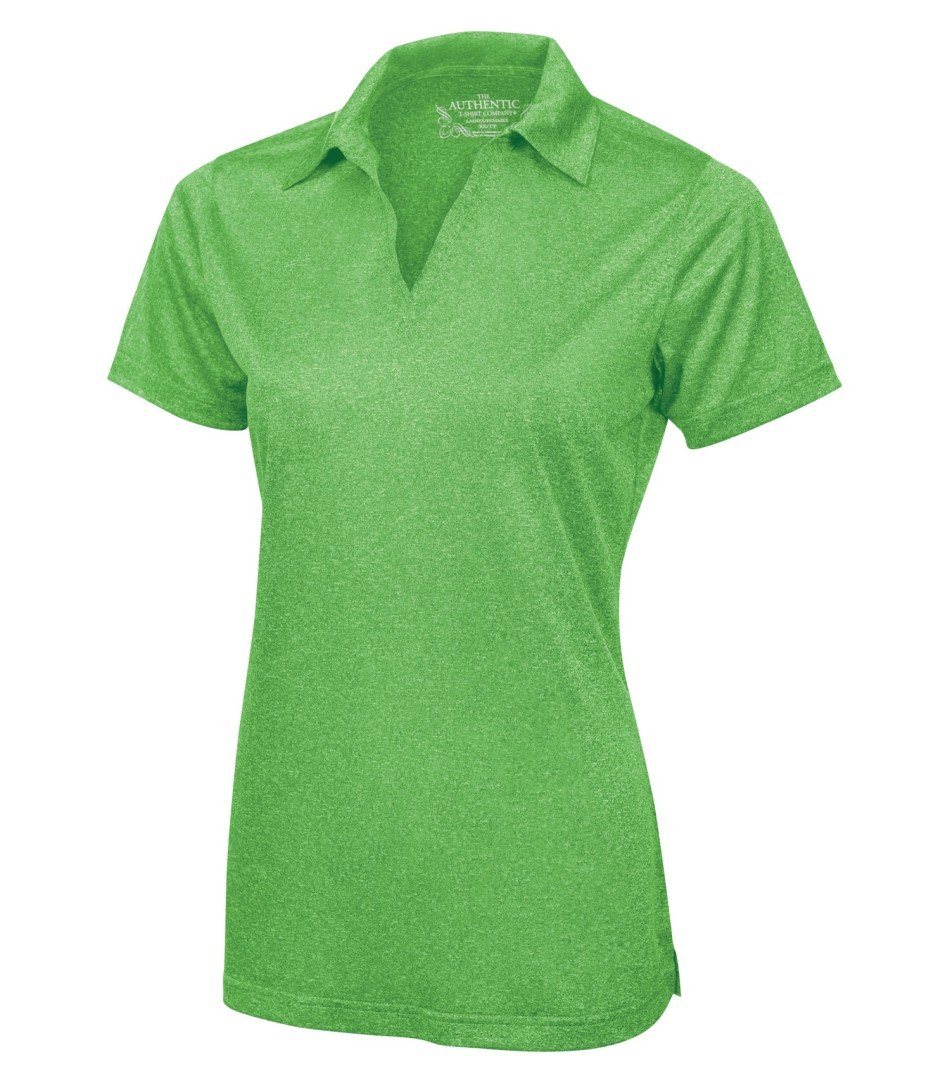 Basic Polo Shirt: Women's Cut Heather Pattern - L3518 - Turf Green Heather