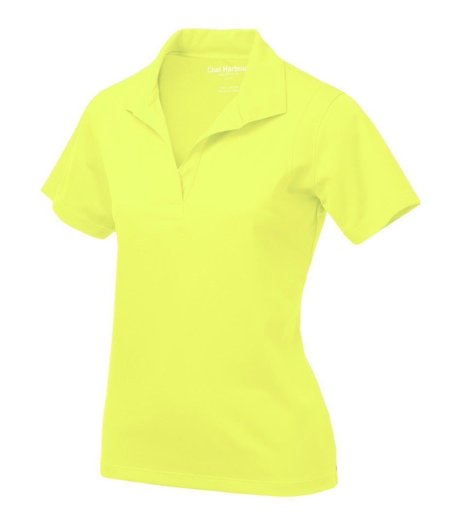 Basic Polo Shirt: Women's Cut Snag Resistant - L445 - Safety Green