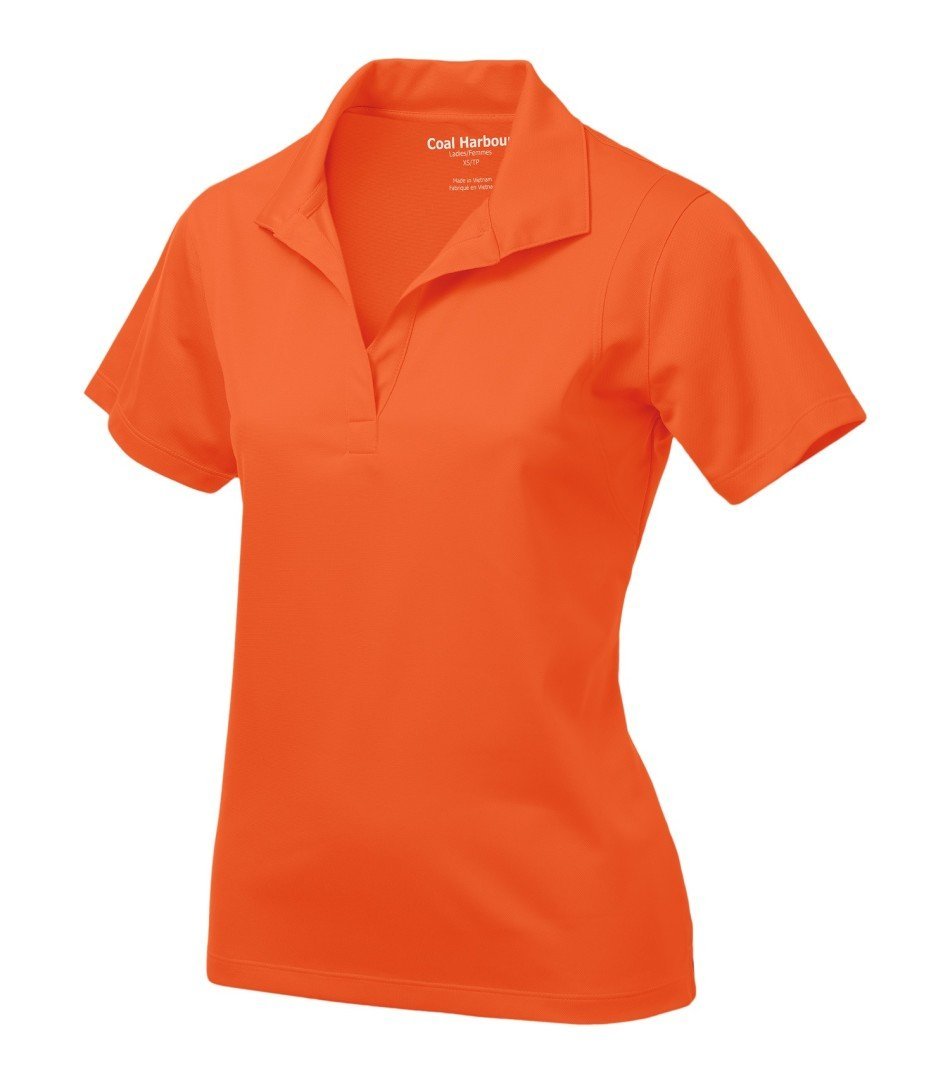 Basic Polo Shirt: Women's Cut Snag Resistant - L445 - Safety Orange
